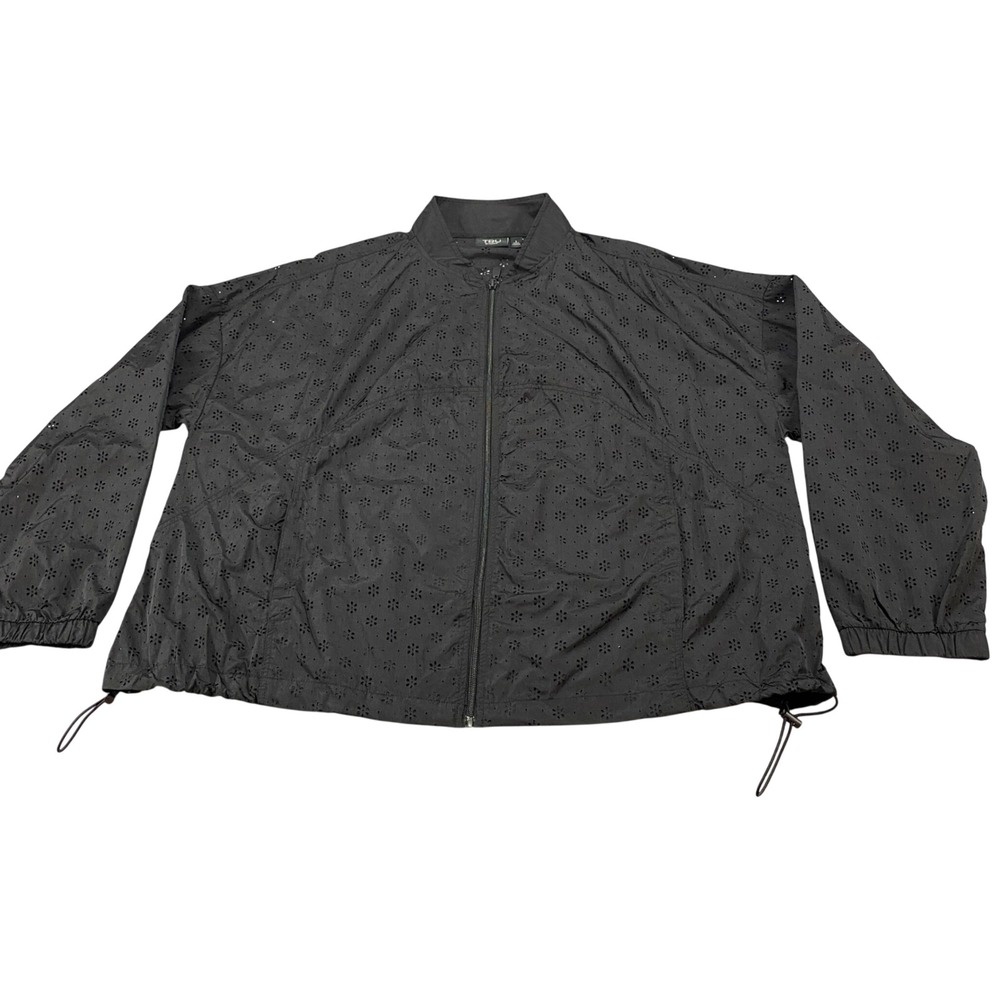 TRU by Torrid Black Eyelet Full Zip Jacket Women‎ Size 1 Plus